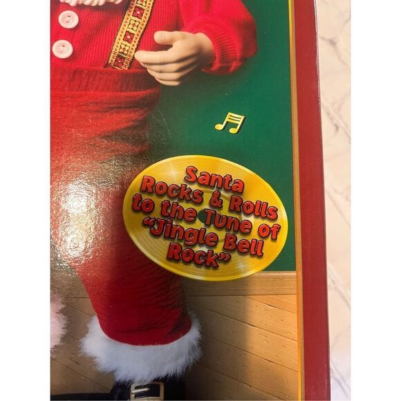 Vintage 90s Jingle Bell Rock Animated Santa Dancing Music 1st Edition Christmas - Picture 4 of 12